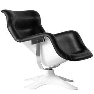 Karuselli Lounge Chair & Ottoman lounge chair Artek No Ottoman Leather Upholstery Black 
