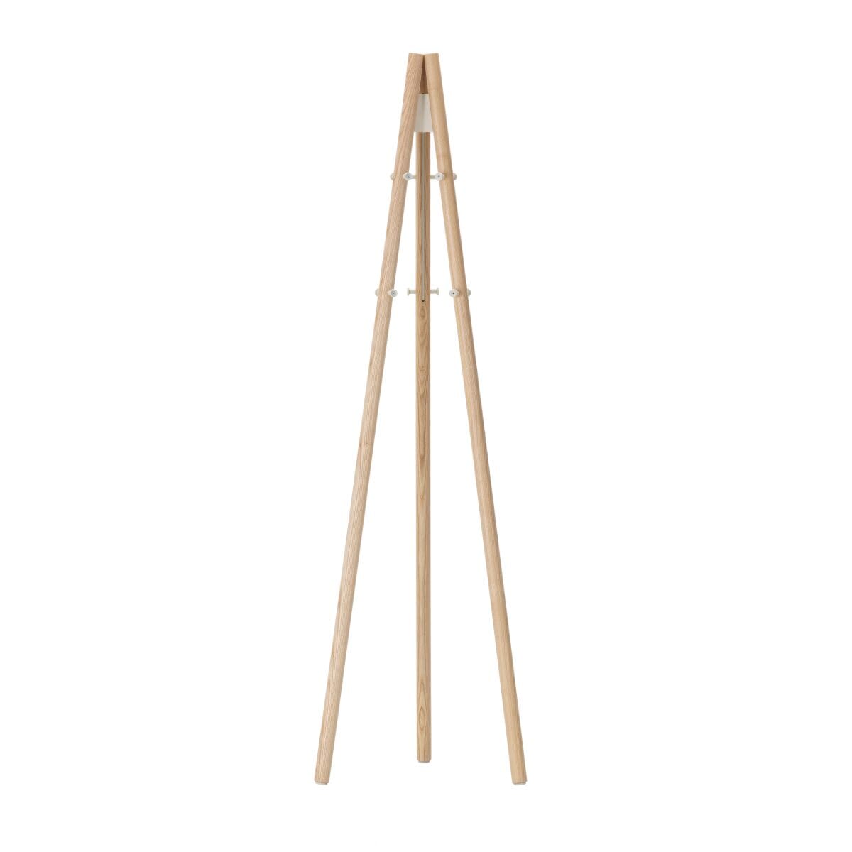 Kiila Coat Stand Miscellaneous Artek Legs Natural Lacquered-Structure and Hooks Stone White 