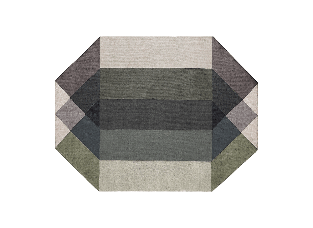 Diamond Rug - Outdoor Rug Gan Green-Grey 5’7" x 7’3" 