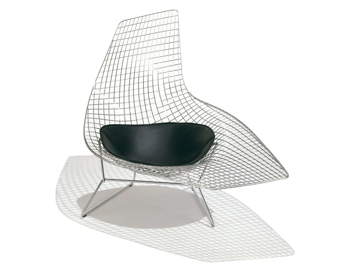 Bertoia Asymmetric Chaise Lounge With Seat Cushion lounge chair Knoll 