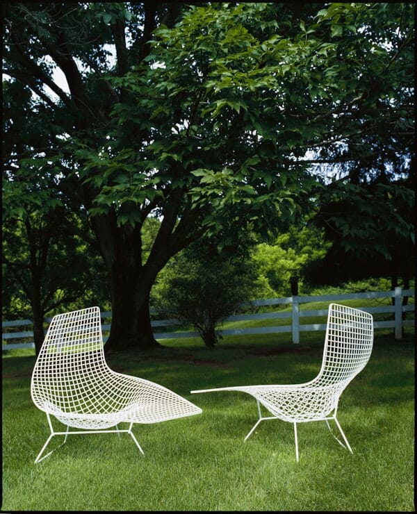 Bertoia Asymmetric Chaise Lounge With Seat Cushion lounge chair Knoll 