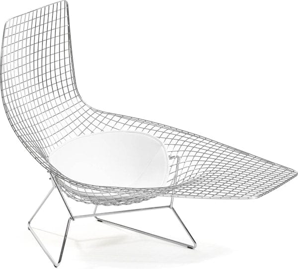 Bertoia Asymmetric Chaise Lounge With Seat Cushion lounge chair Knoll 