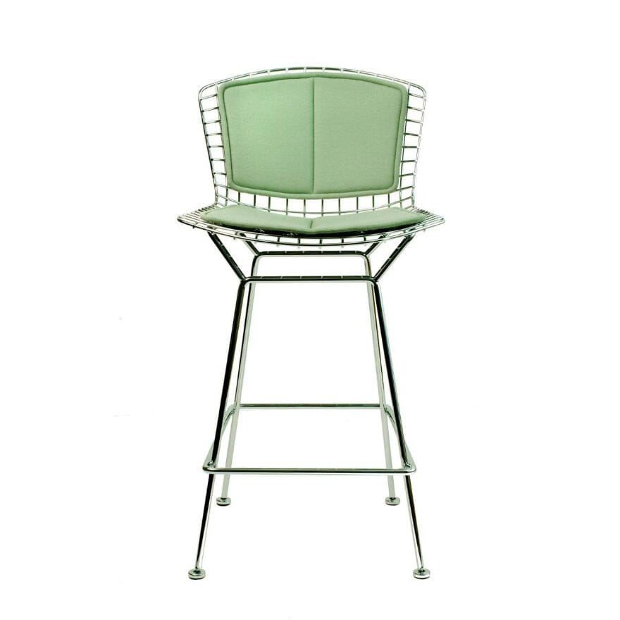 Bertoia Stool with Seat and Back Pad bar seating Knoll 