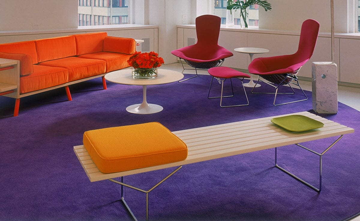 Bertoia Bench with Seat Cushions Benches Knoll 