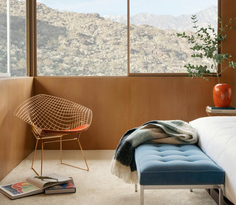 Bertoia Small Diamond Chair with Seat Pad lounge chair Knoll 