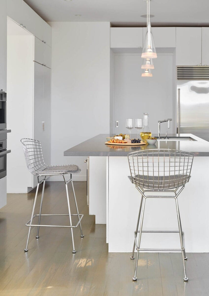 Bertoia Stool with Seat Pad bar seating Knoll 