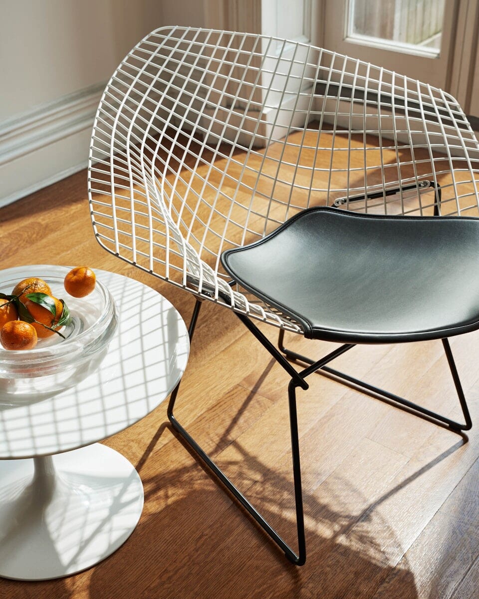 Bertoia Two-Tone Diamond Chair with Seat Cushion Side/Dining Knoll 