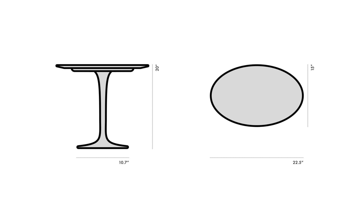 Saarinen Side Table - 22” Oval side/end table Knoll 