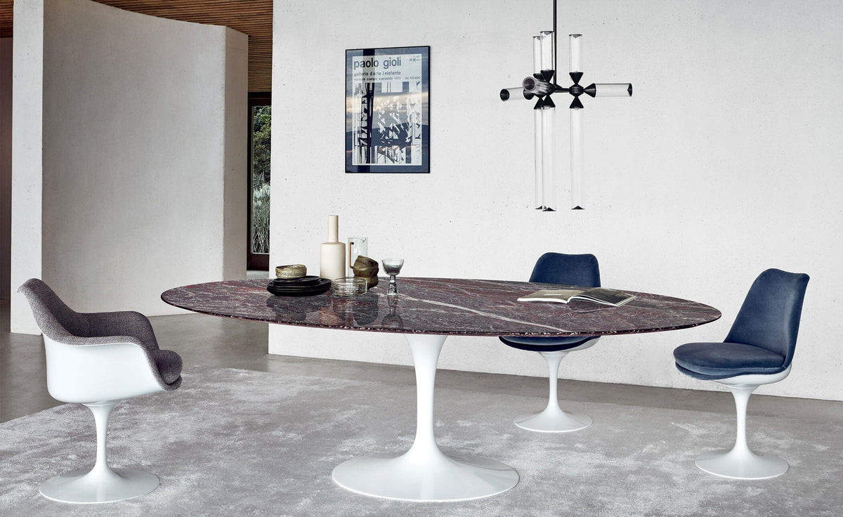 Saarinen Tulip Armless Chair - Upholstered Side/Dining Knoll 