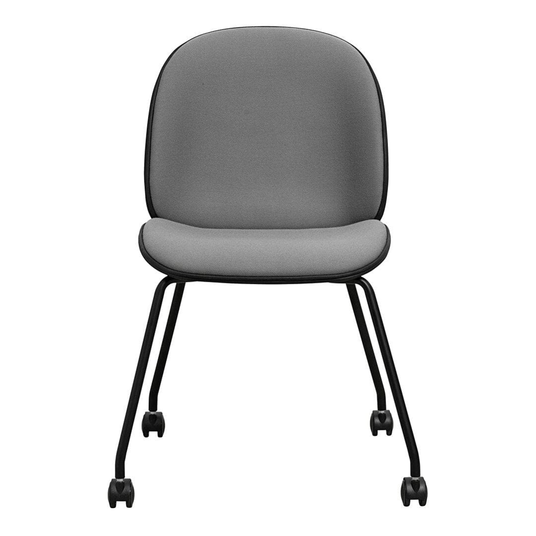 Beetle Meeting Chair 4 Legs with Castors - Front Upholstered Chairs Gubi 