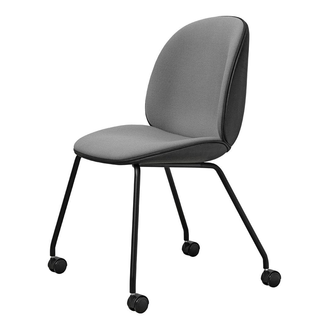 Beetle Meeting Chair 4 Legs with Castors - Front Upholstered Chairs Gubi 