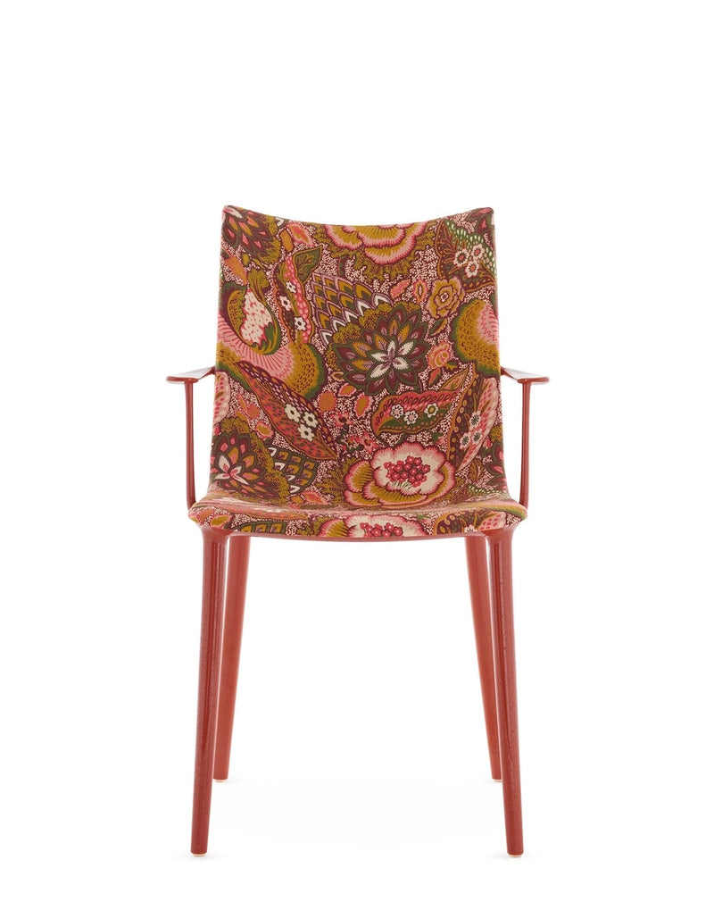 H.H.H. Chair Upholstered Armchair Kartell Patricia fabric - lacquer / rust orange 