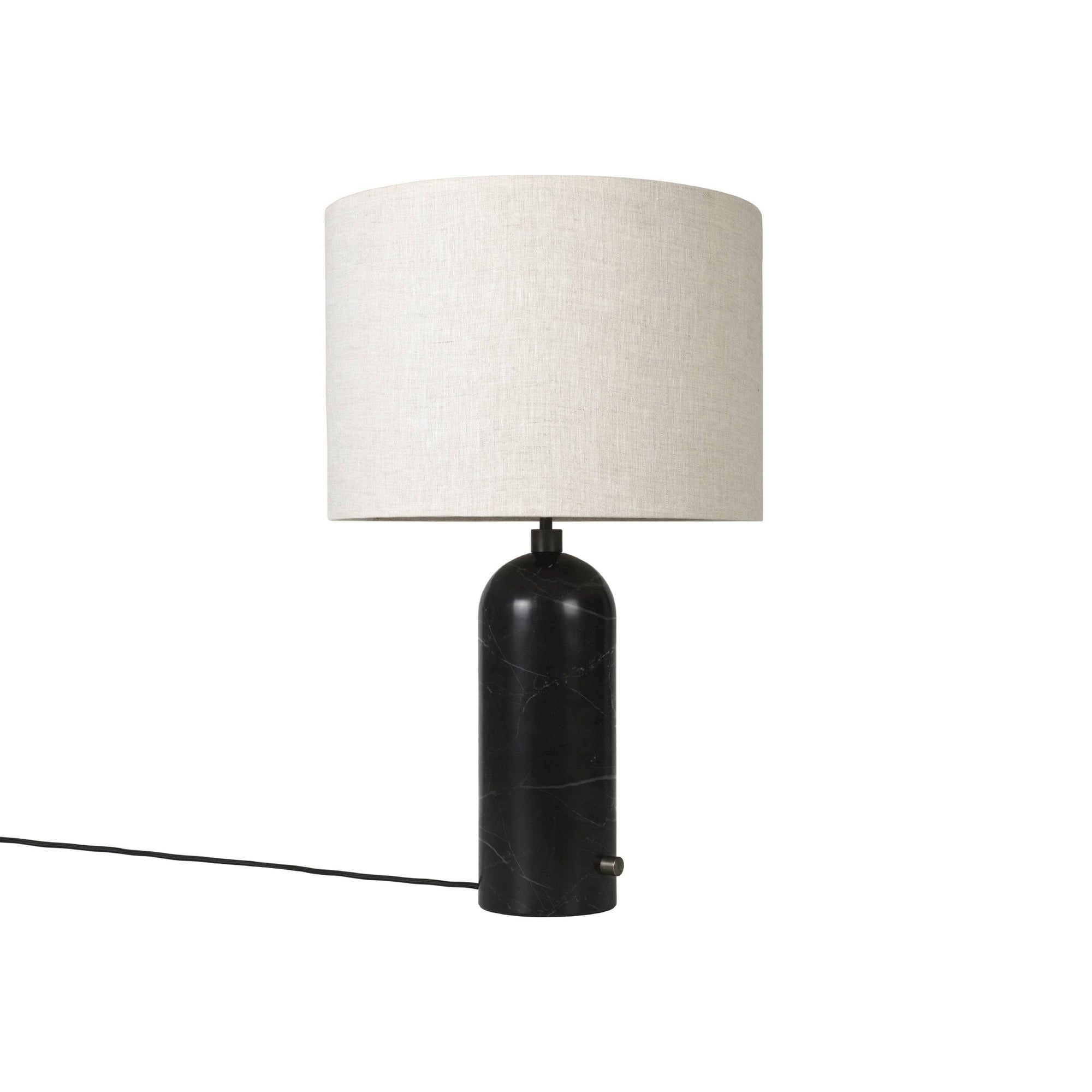 Gravity Table Lamp Table Lamps Gubi Black Marble Canvas Shade Large