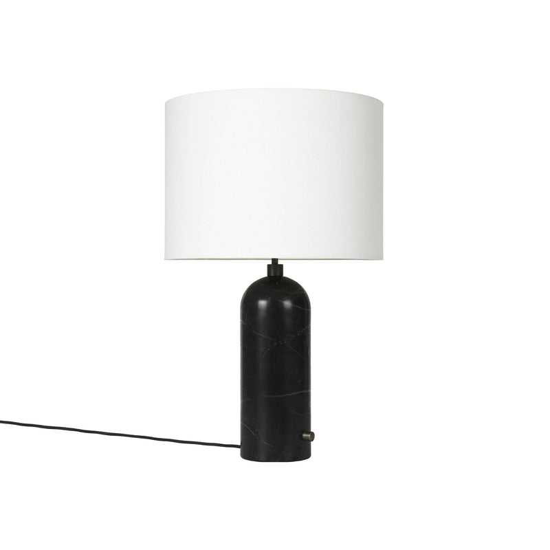 Gravity Table Lamp Table Lamps Gubi Black Marble White shade Large