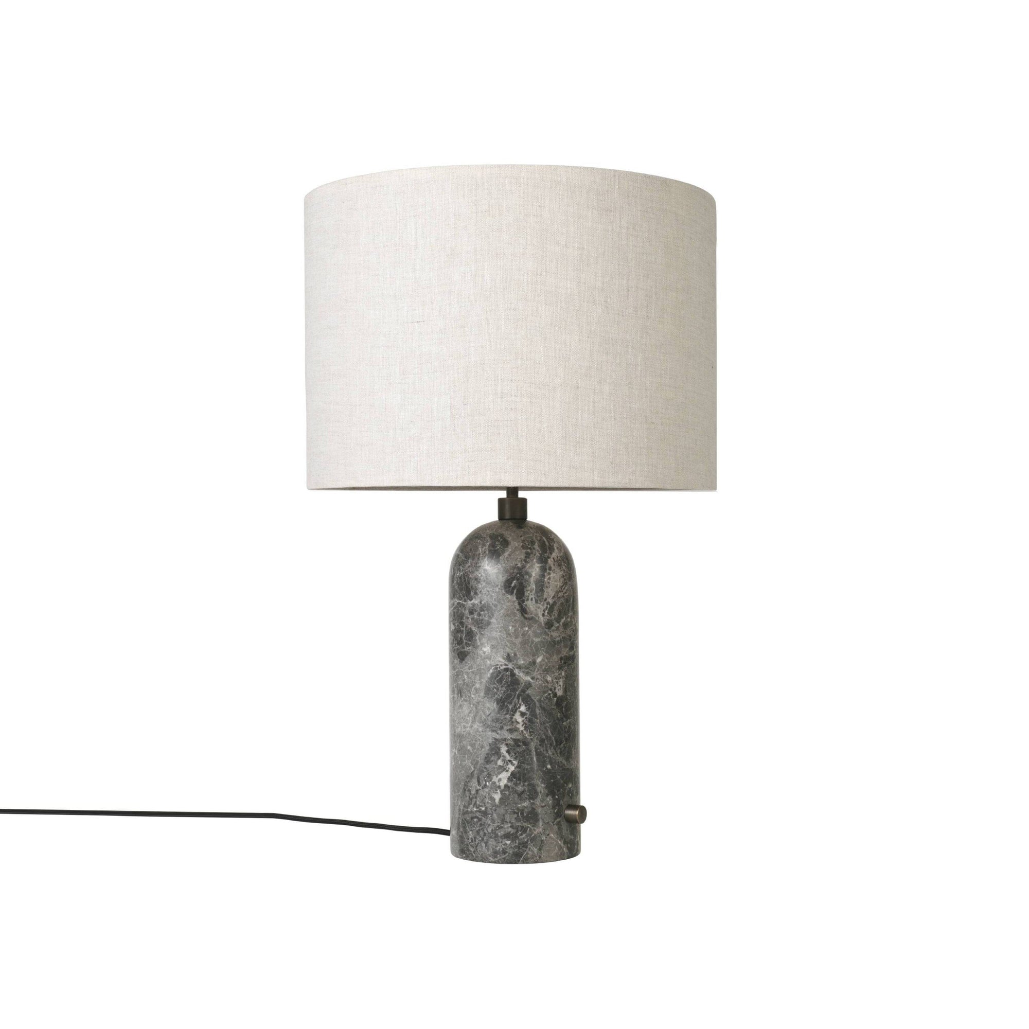 Gravity Table Lamp Table Lamps Gubi Grey Marble Canvas Shade Large