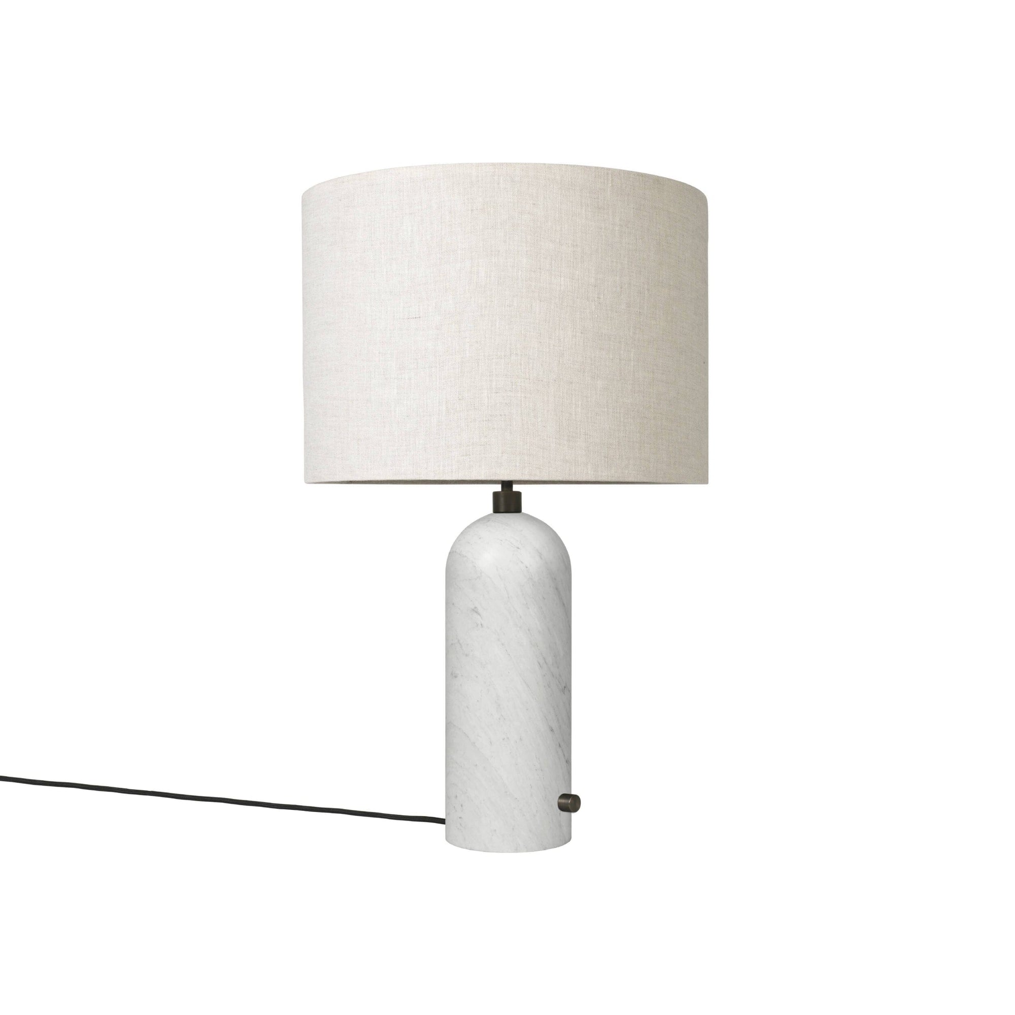 Gravity Table Lamp Table Lamps Gubi White Marble Canvas Shade Large