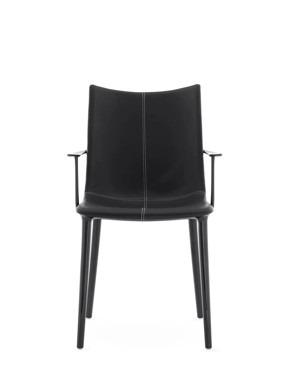 H.H.H. Chair Upholstered Armchair Kartell Leather - black / black 