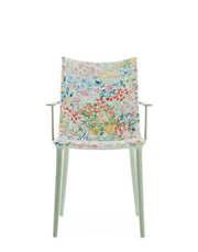 H.H.H. Chair Upholstered Armchair Kartell Flowers Fabric - lichen / sage 