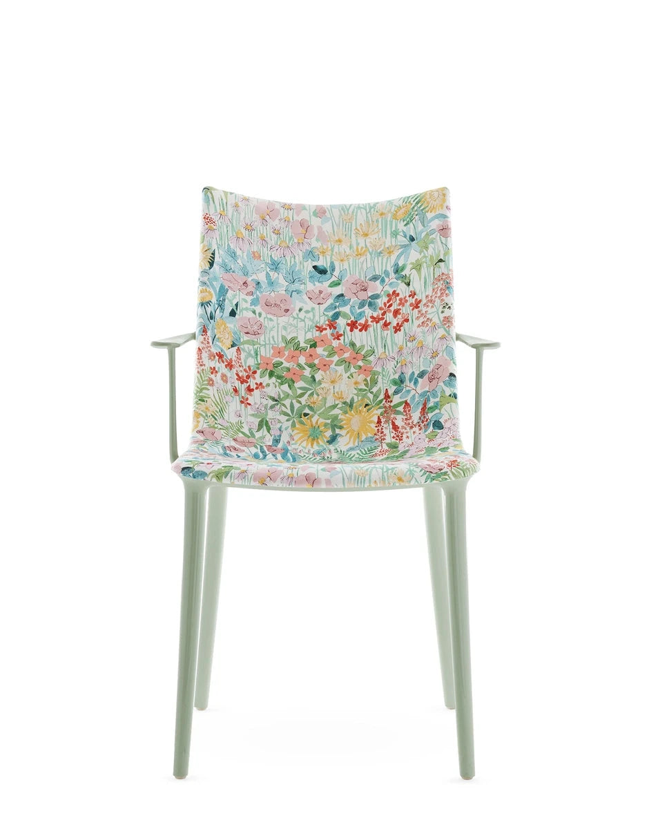 H.H.H. Chair Upholstered Armchair Kartell Flowers Fabric - lichen / sage 