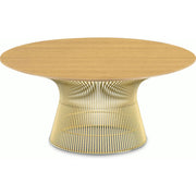 Platner Coffee Table - 36" in Gold Coffee Tables Knoll 18K Gold plated Light Oak 