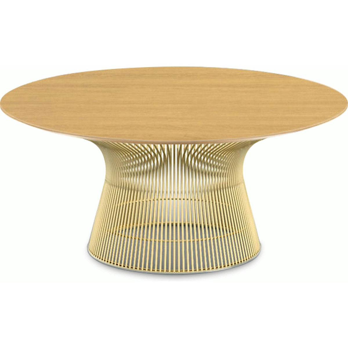 Platner Coffee Table - 36&quot; in Gold Coffee Tables Knoll 18K Gold plated Light Oak 