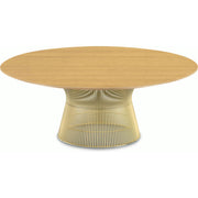 Platner Coffee Table - 42" in Gold Coffee Tables Knoll 18K Gold plated Light Oak 