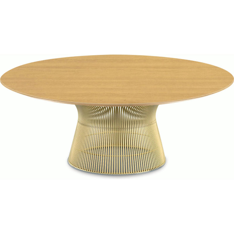 Platner Coffee Table - 42" in Gold Coffee Tables Knoll 18K Gold plated Light Oak 