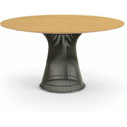 Platner Dining Table - 54 Inch Dining Tables Knoll Metallic Bronze Light Oak 