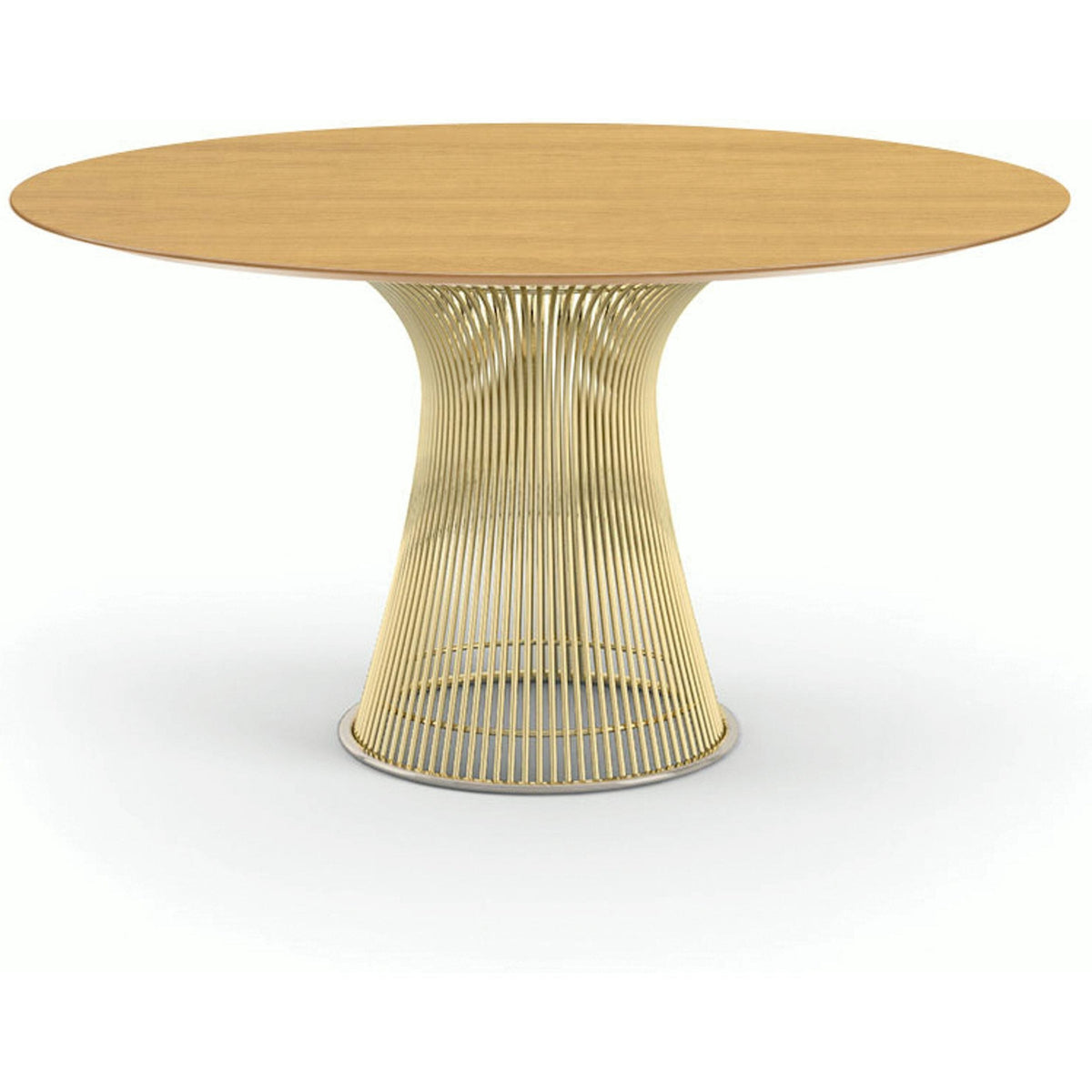 Platner Dining Table - 54 Inch Dining Tables Knoll 18K Gold Plated Light Oak 