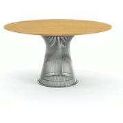 Platner Dining Table - 54 Inch Dining Tables Knoll Polished Nickel Light Oak 