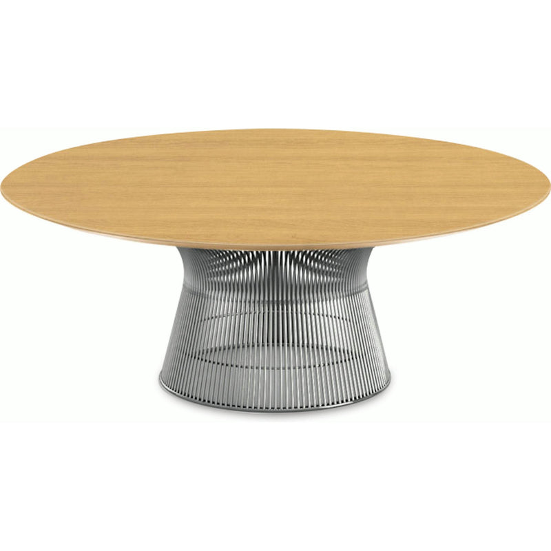 Platner Nickel 42" Coffee Table Coffee Tables Knoll Light Oak 