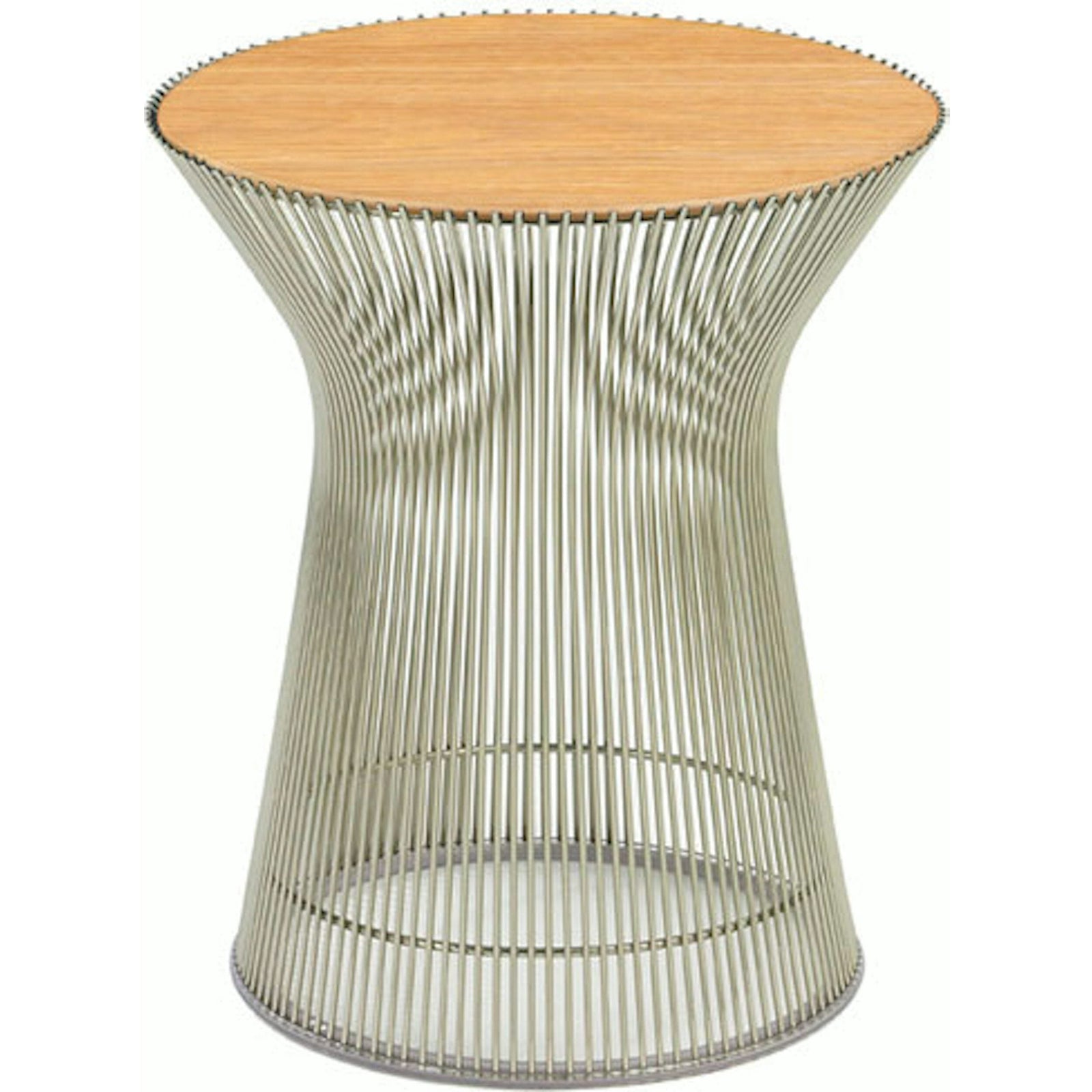 Platner Side Table side/end table Knoll Polished Nickel Light Oak 