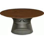 Platner Bronze 36" Coffee Table Coffee Tables Knoll Veneer Light Walnut Top 