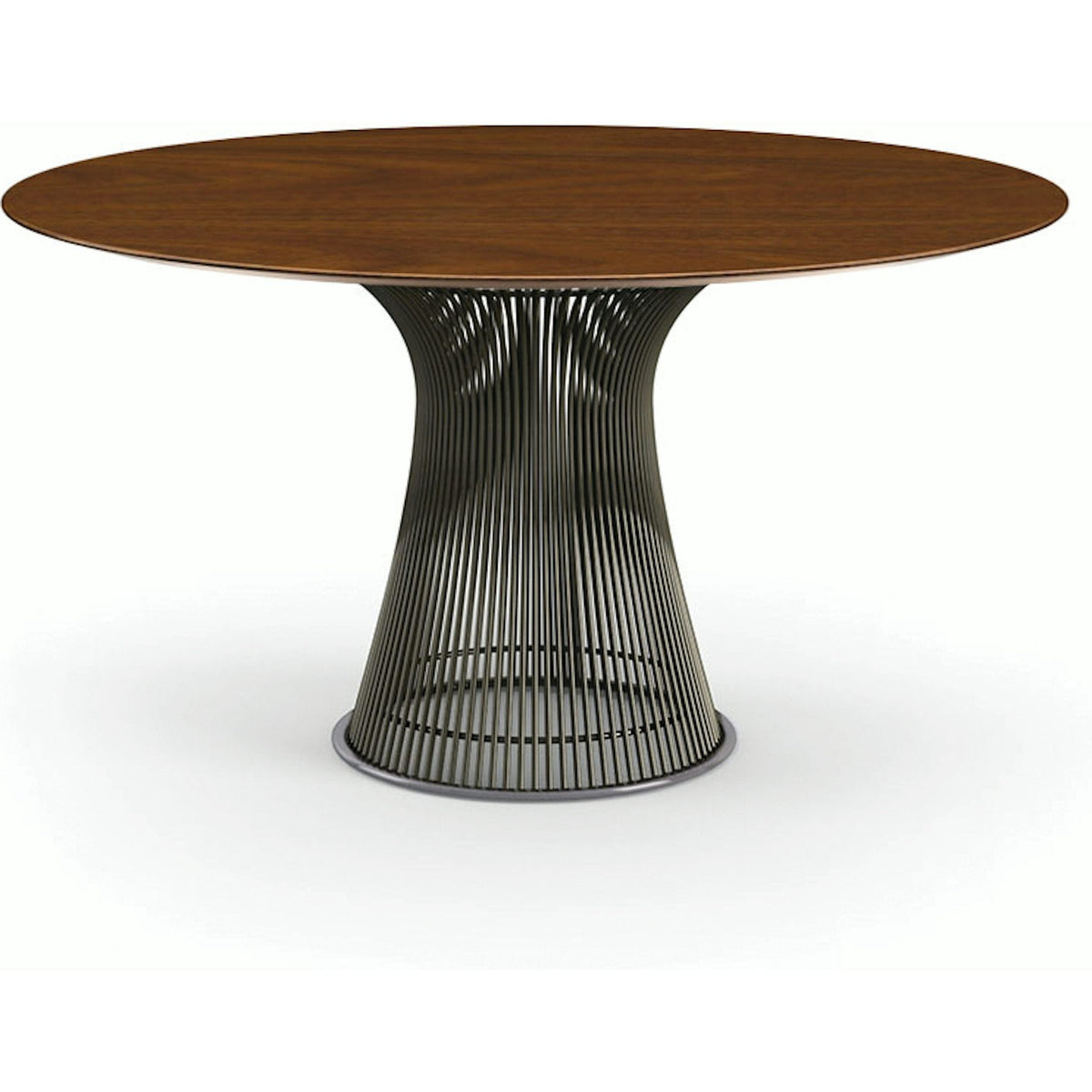 Platner Dining Table - 54 Inch Dining Tables Knoll Metallic Bronze Light Walnut 
