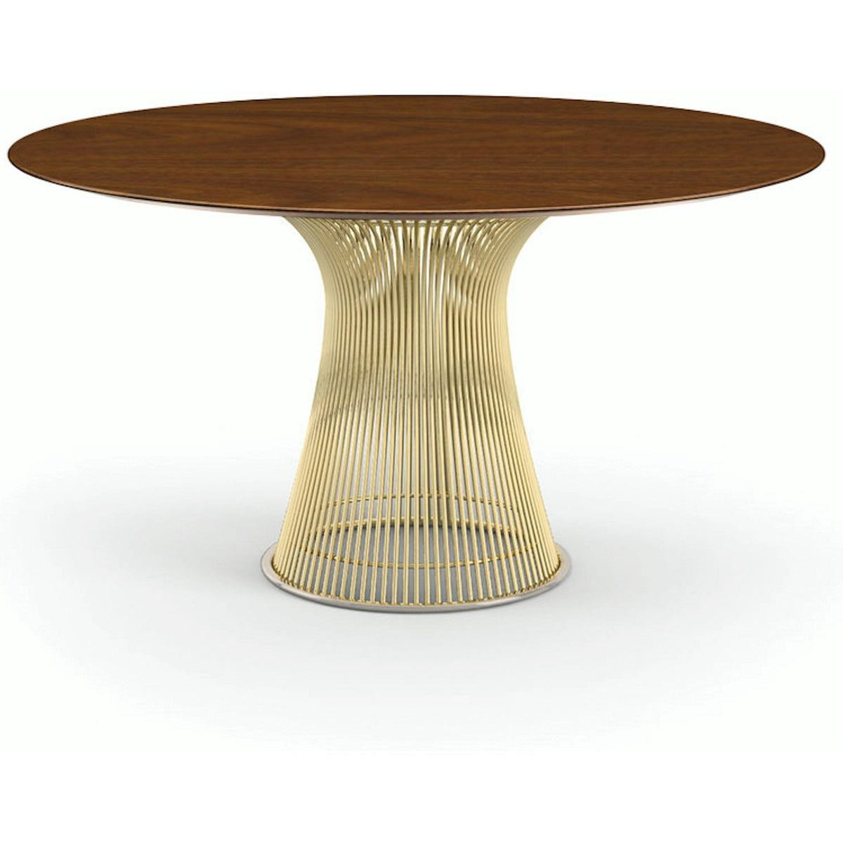 Platner Dining Table - 54 Inch Dining Tables Knoll 18K Gold Plated Light Walnut 