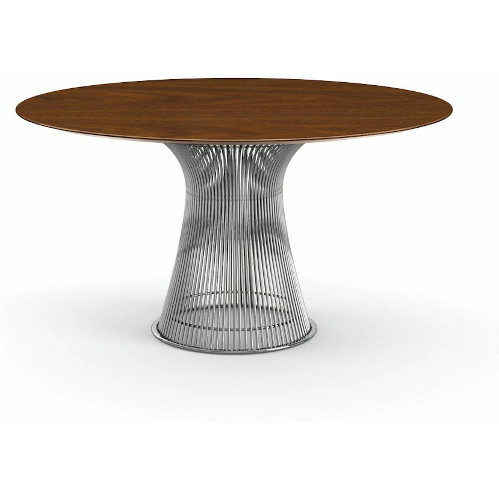 Platner Dining Table - 54 Inch Dining Tables Knoll Polished Nickel Light Walnut 