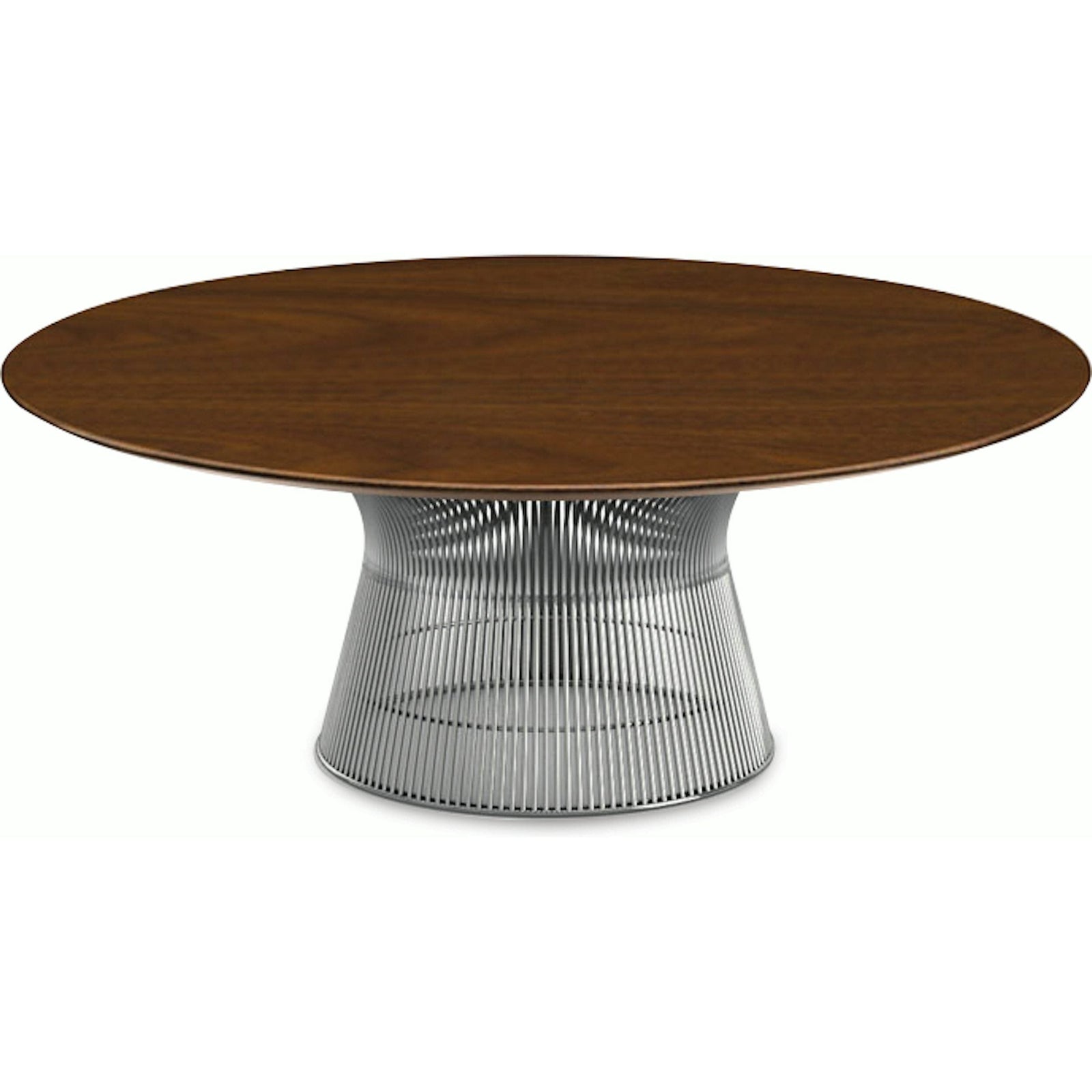 Platner Nickel 42" Coffee Table Coffee Tables Knoll Light Walnut 