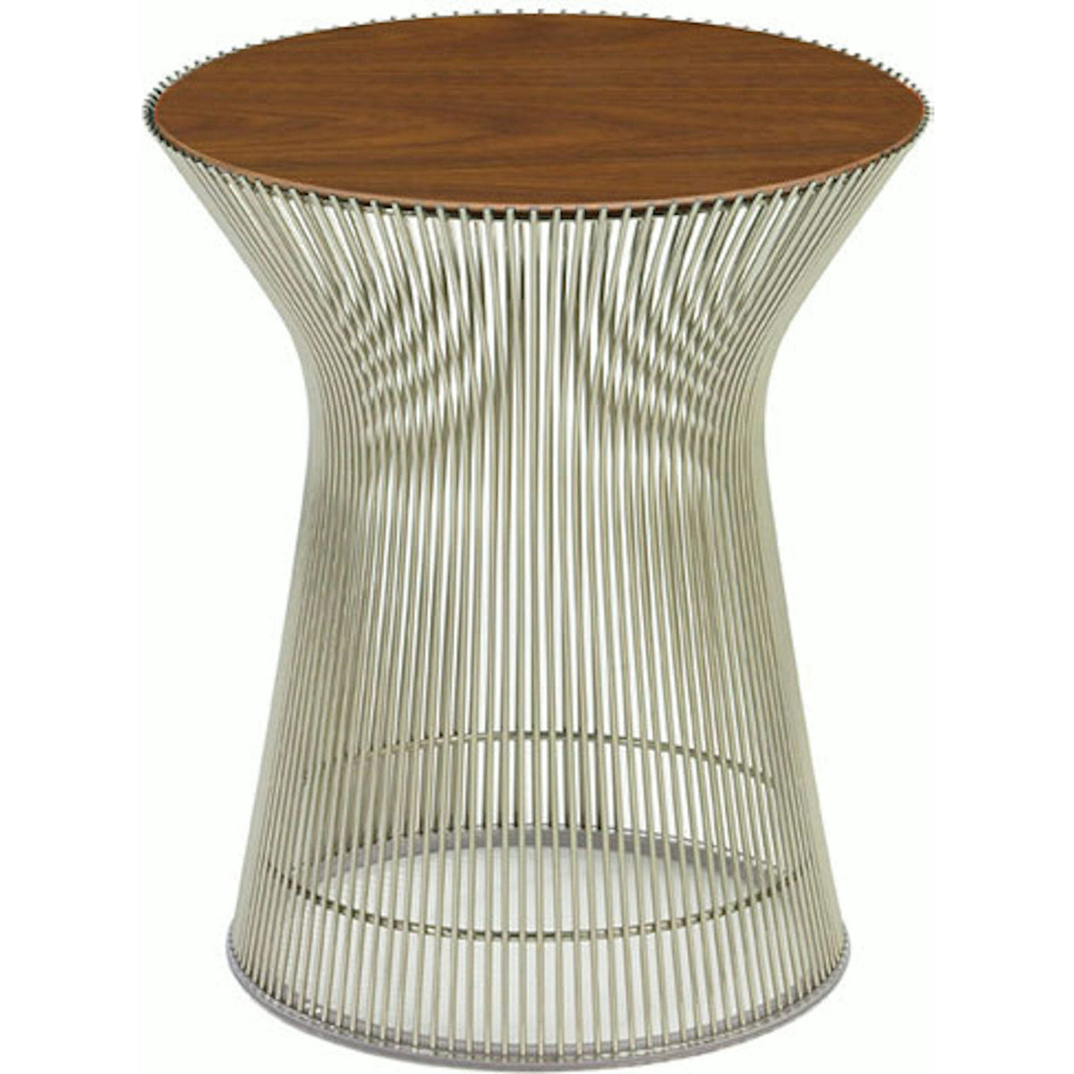 Platner Side Table side/end table Knoll Polished Nickel Light Walnut 