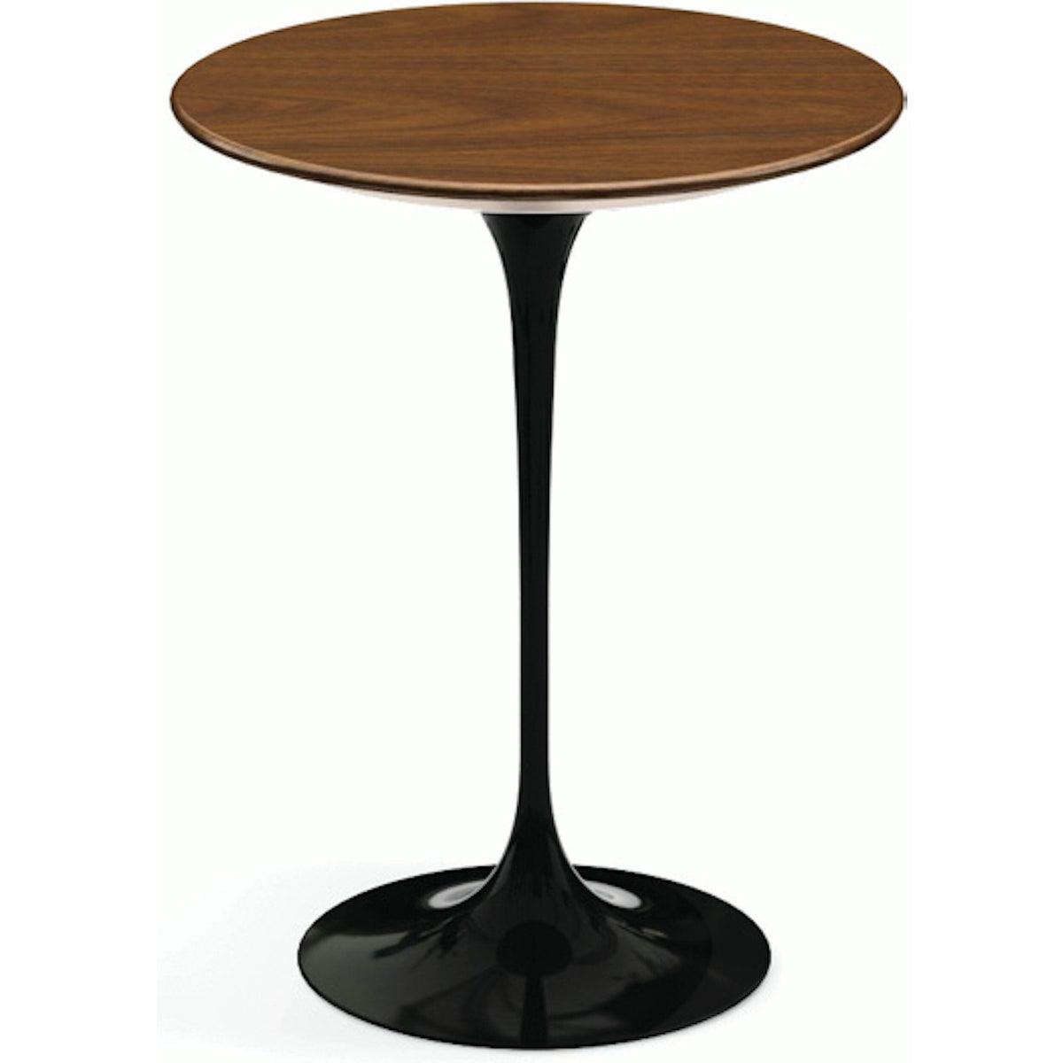 Saarinen Side Table - 16" Round side/end table Knoll Black Light Walnut 