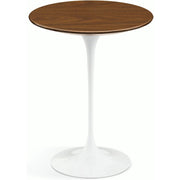 Saarinen Side Table - 16" Round side/end table Knoll White Light Walnut 