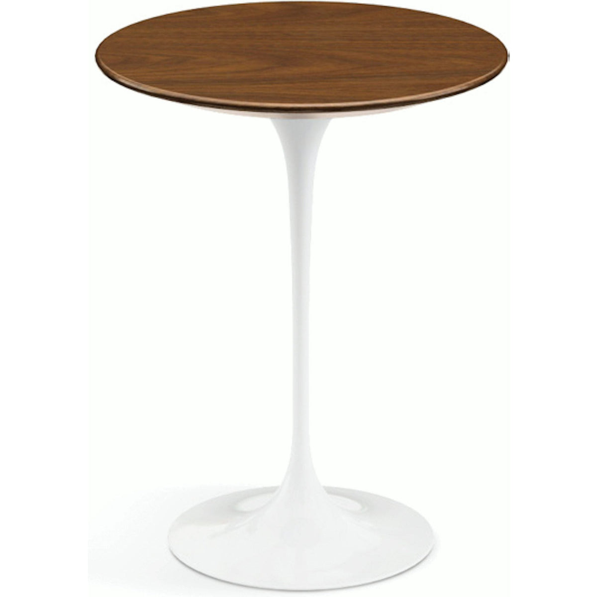 Saarinen Side Table - 16" Round side/end table Knoll White Light Walnut 
