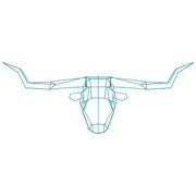 Long Horn Trophy Head Accessories Bend Goods Peacock Blue 