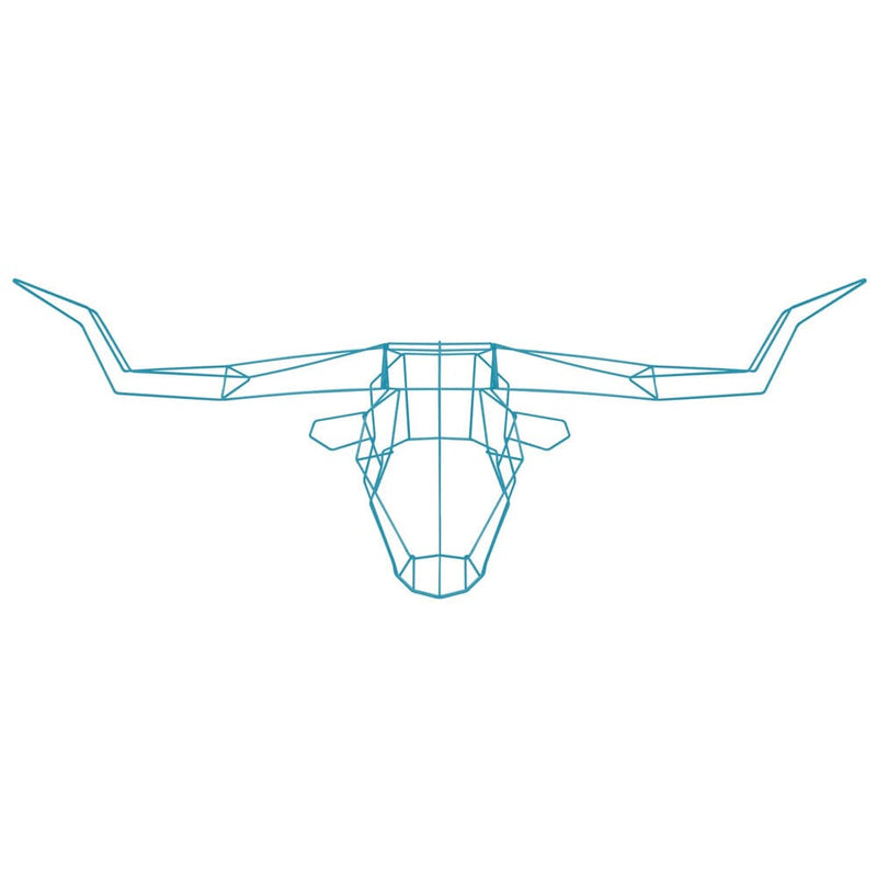 Long Horn Trophy Head Accessories Bend Goods Peacock Blue 