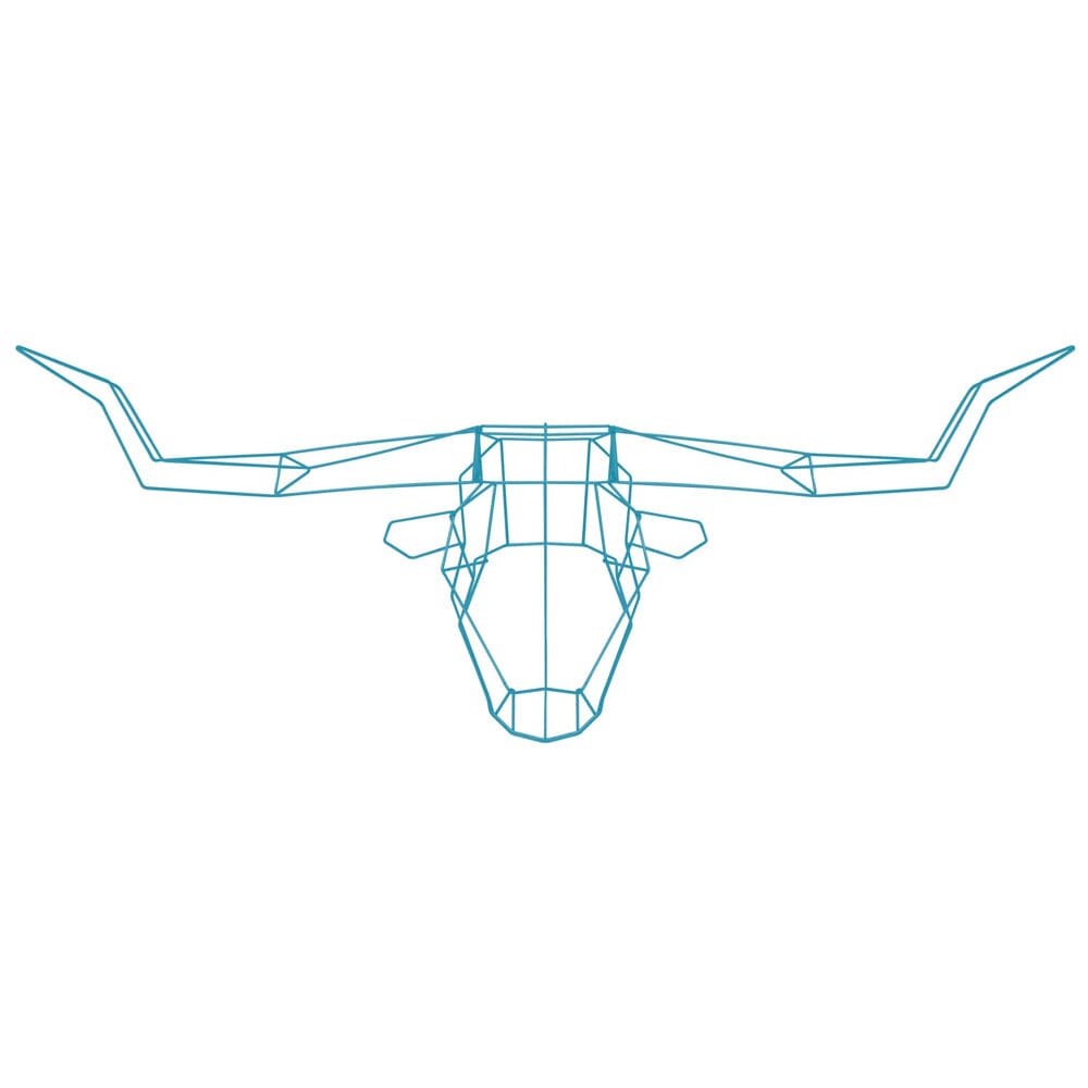 Long Horn Trophy Head Accessories Bend Goods Peacock Blue 