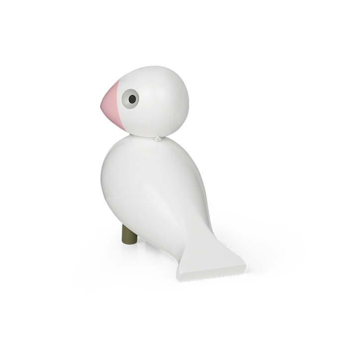 Kay Bojesen Songbird, Painted Beech, Medium (White/Rose), view 2