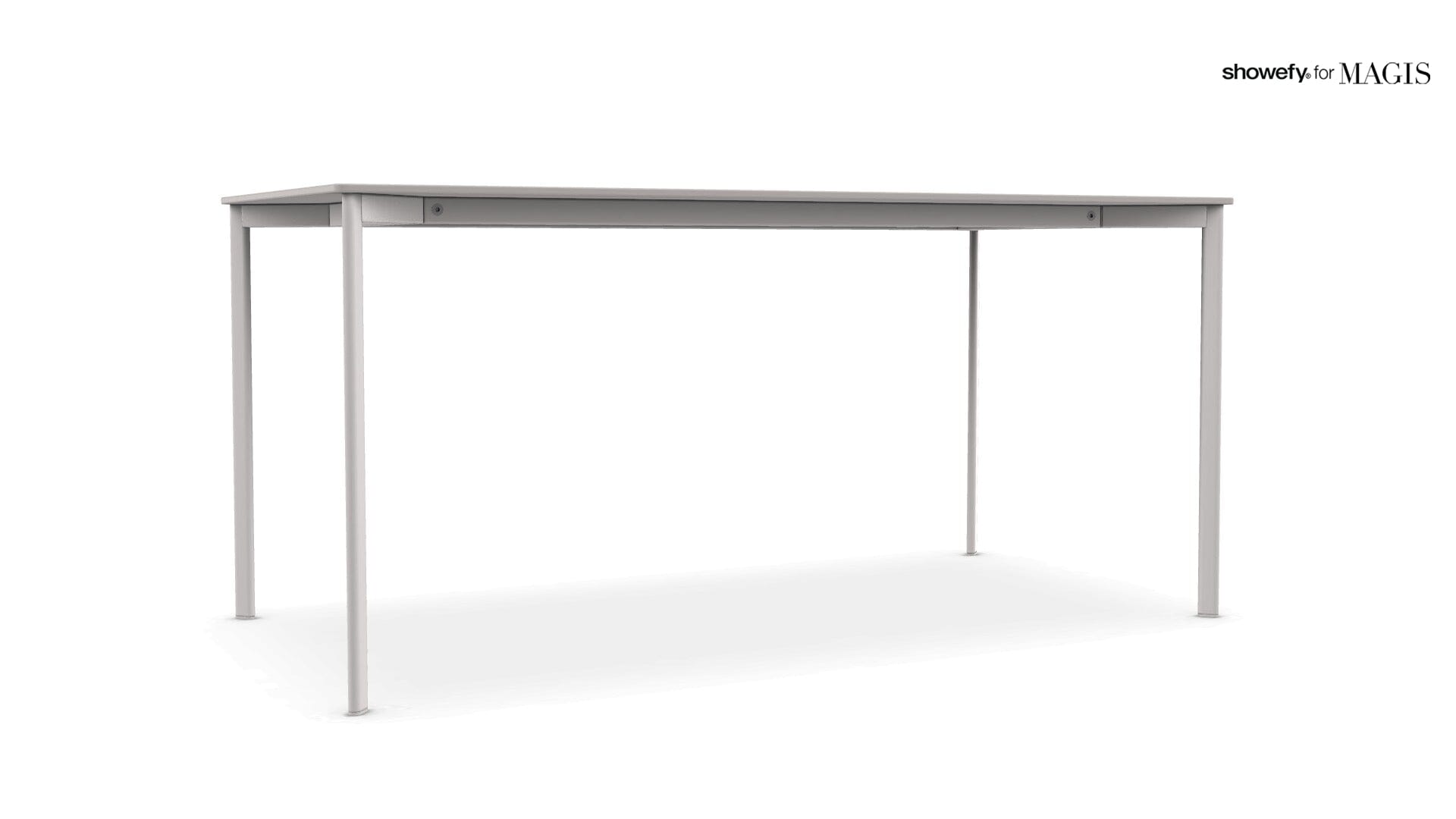 Striped Tavolo Table Dining Tables Magis rectangular white top with white base 