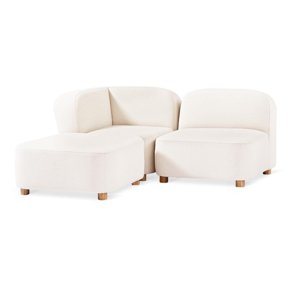 Circuit Modular 3 Piece Sectional Sofa Gus Modern Merino Cream 