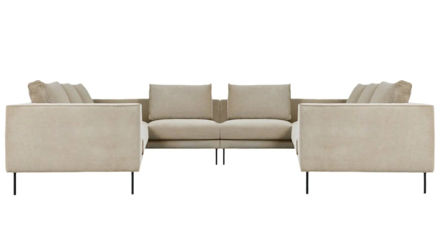 Renfrew U Shaped Sectional Sofa Gus Modern Mersey Caribou 
