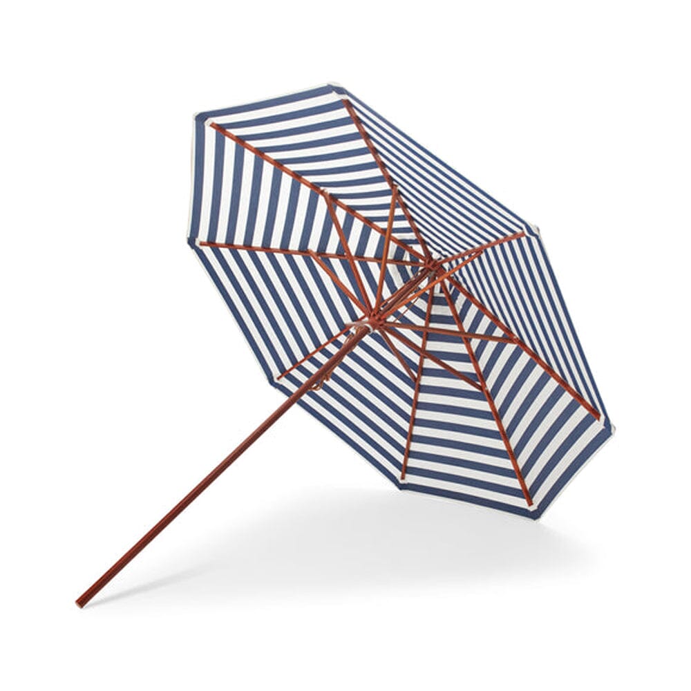 Messina Round Umbrella Outdoors Skagerak by Fritz Hansen Medium: 106.3" Width Dark Blue Stripes None