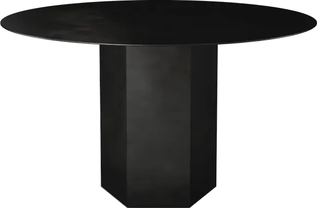 Epic Dining Table - Round Dining Tables Gubi Midnight Black Steel Large 51.1'' 